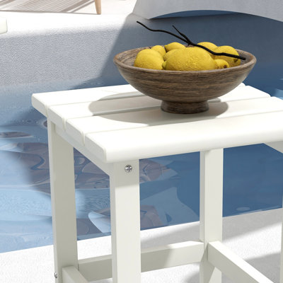 Table d'appoint Adirondack, table de bout de patio carrée, table d'extérieur en PEHD résistante aux intempéries de 15 po pour porche, piscine et balcon