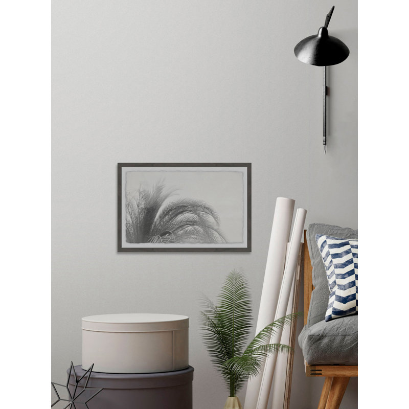 Coconut Tree Top View 1 Piece Single Picture Frame Wall Art, 30cm H x 46cm W x 4cm D
