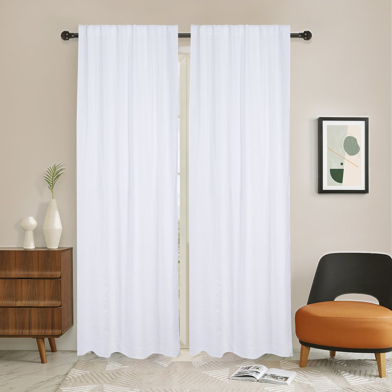 Newport Blackout Curtain Single Panel, 50" W x 64" L, White