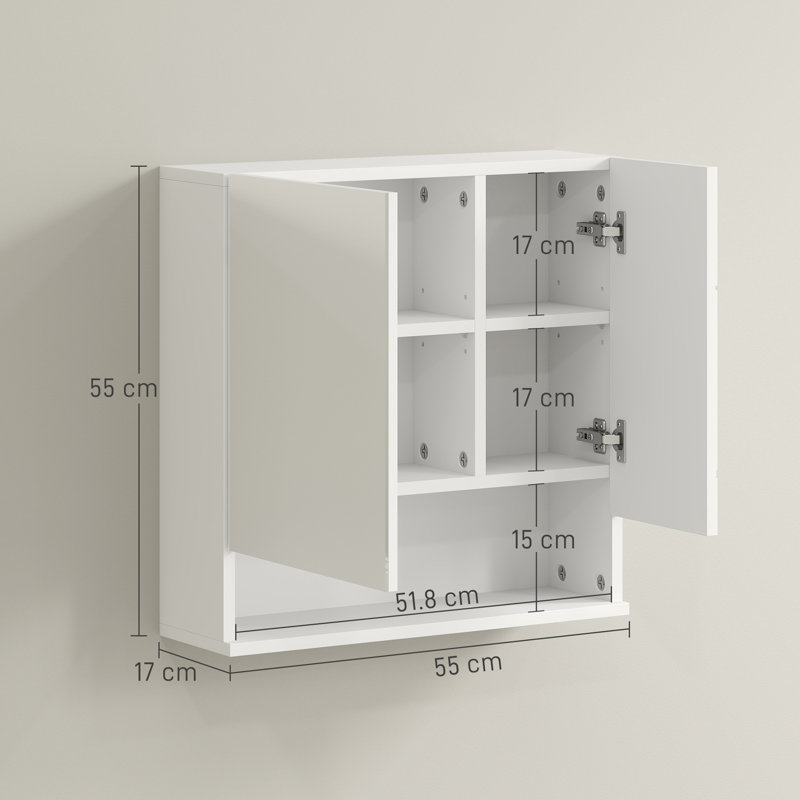 55mm W 55mm H Wall Mounted Required Medicine Cabinet Mirror