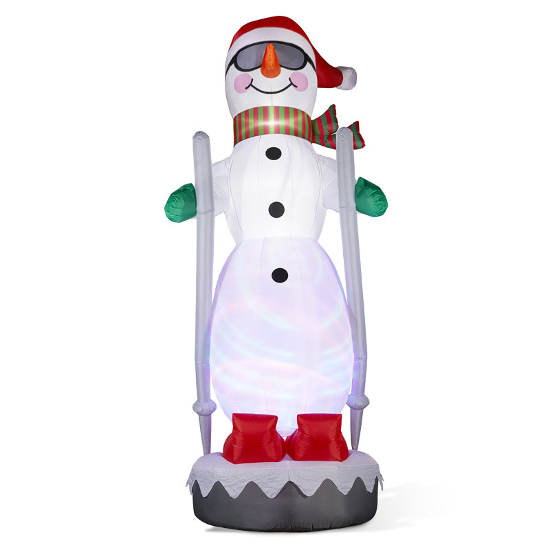 20FT Giant DISCO Lighted Inflatable Skiing Snowman