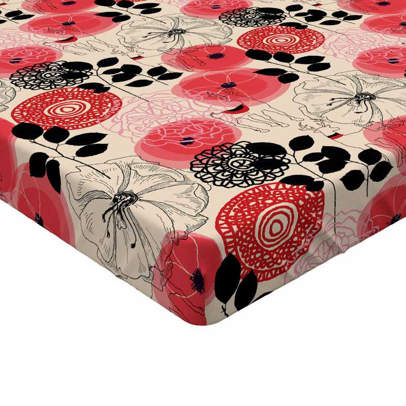 Microfiber Floral Fitted Sheet, Full Fitted Sheet