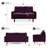 Kwak 58'' Square Arm Loveseat-624849109