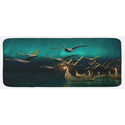 Modern & Contemporary Solid Color Polyester Kitchen Mat