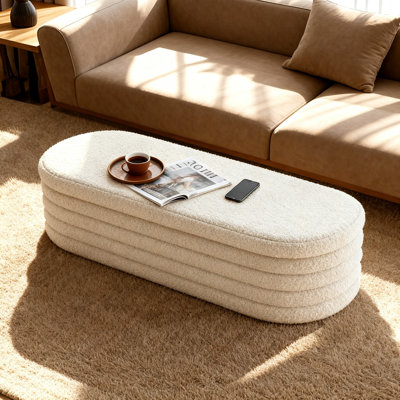 Storage Ottoman Bench, Upholstered Entryway Shoe Seat, End of Bed Stool Blanket Chest for Living Room, Hallway, (White)