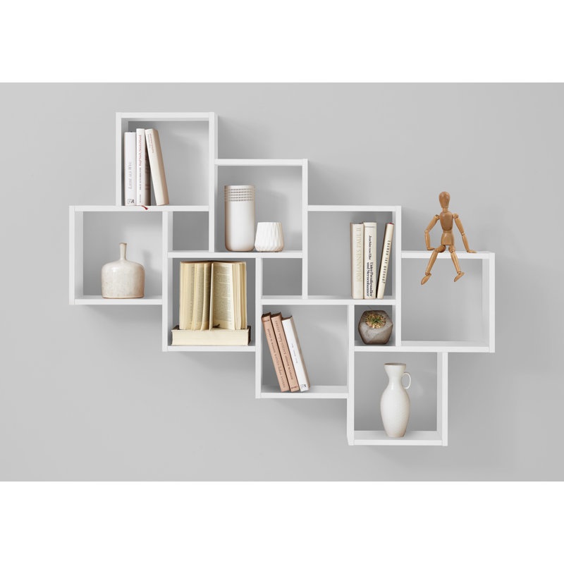 11 Piece Asymmetrical Cube Shelf, White