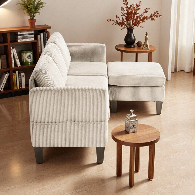 Canapé modulaire en L en velours avec mousse à mémoire de forme L et canapé 4 places Art déco pour petits espaces