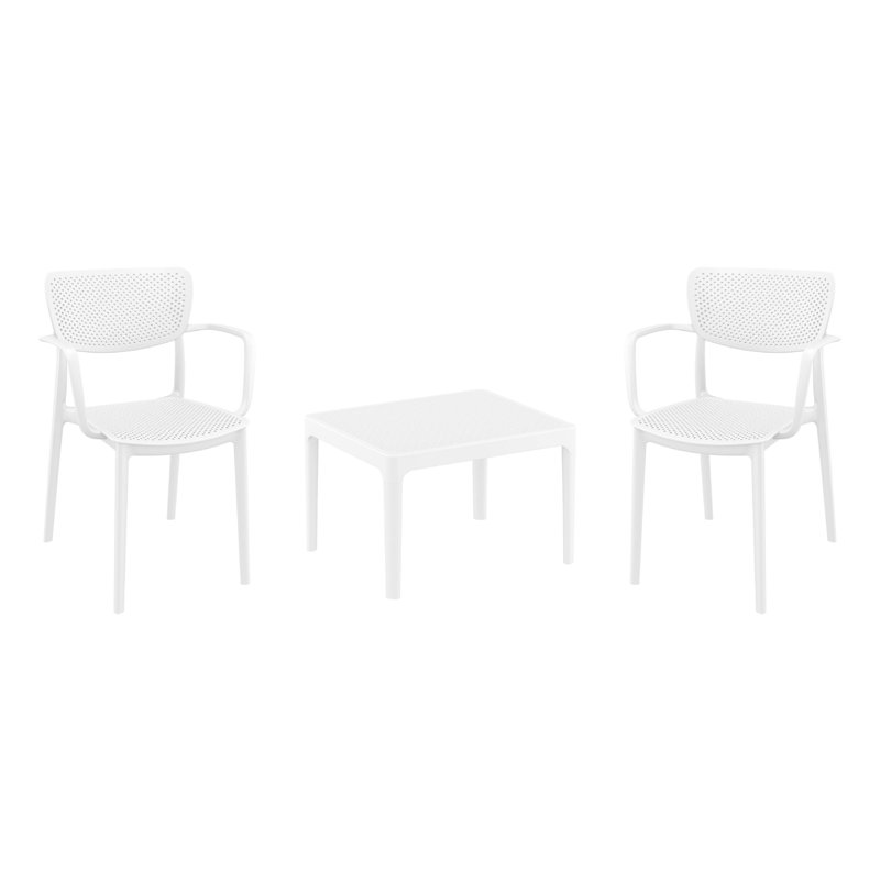 Ensemble de sièges pour 2 personnes Farrah, Blanc