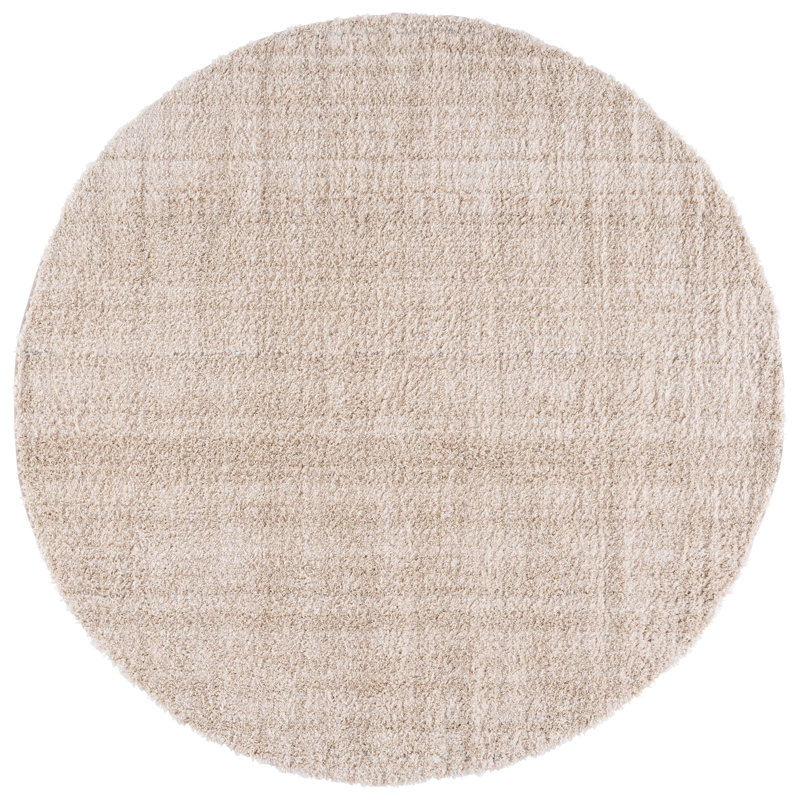 Everett Shag Performance Solid Color Indoor Rug, Round 6'7"