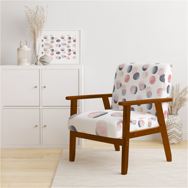 Chaise d'appoint Modern, Accoudoirs carrés bruns