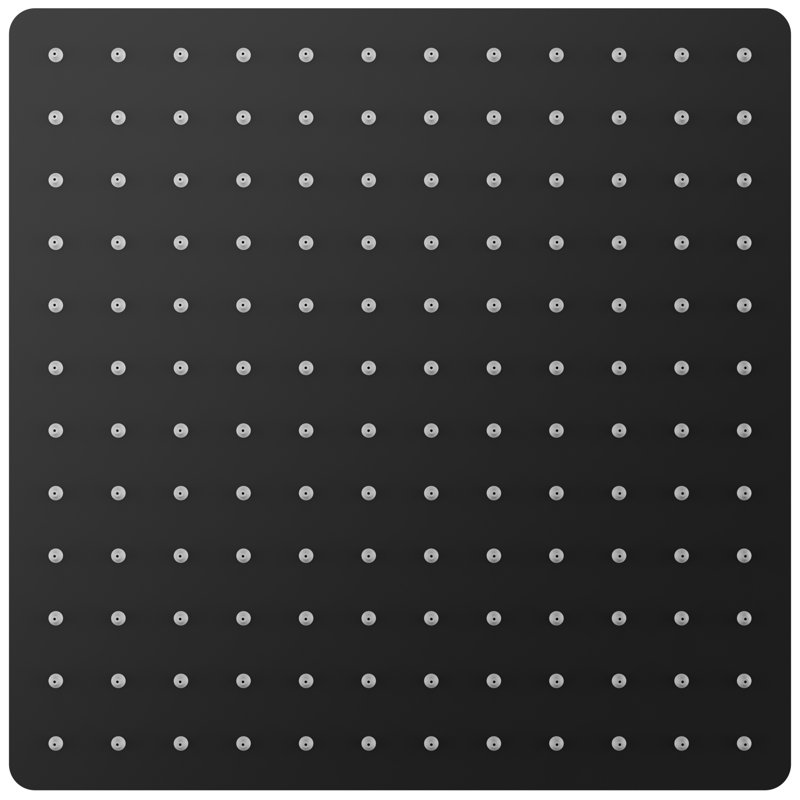 12-inch Single-Spray Square Rain Shower Head, Matte Black