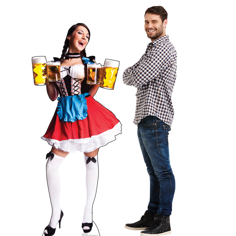 Life-Size Bar Maiden Red Skirt Cardboard Cutout