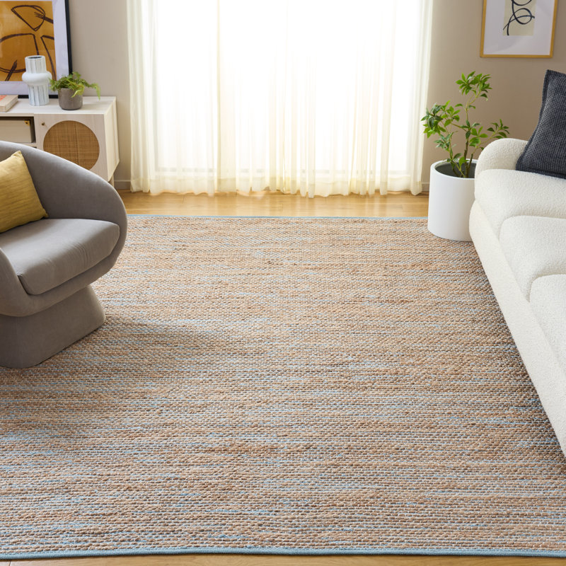 Cape Cod 236 Hand Woven Jute; Cotton No Pattern Rug, Rectangle 8' x 10'