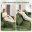 Canapé d'angle modulaire en velours côtelé vert de 264 cm (104 po), avec pouf et coussins épais, aucun assemblage requis-2082046963-2082046972