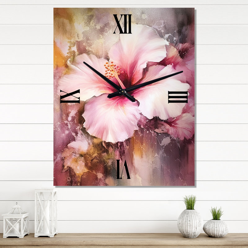 Horloge murale moderne Flournory - Hibiscus, Moyen