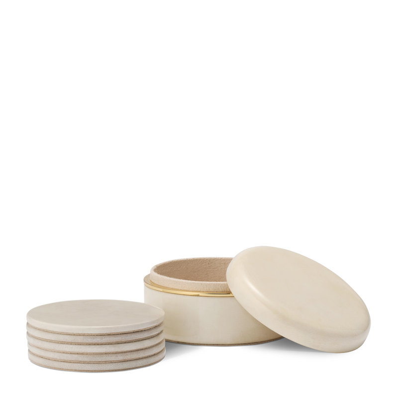Livio Parchment Coaster Set, S/6