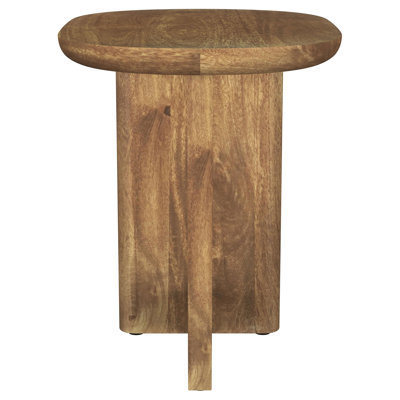 Etelvina Heritage Design - Etelvina Round Solid Mango Wood Accent Side Table Brown