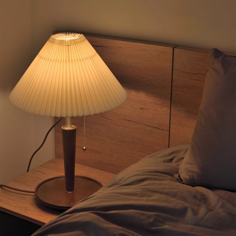 Mid Century Modern Accent Walnut Table Lamp