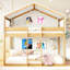 Lit superposé simple en bois massif avec tente - cadre de rangement supplémentaire-36730791