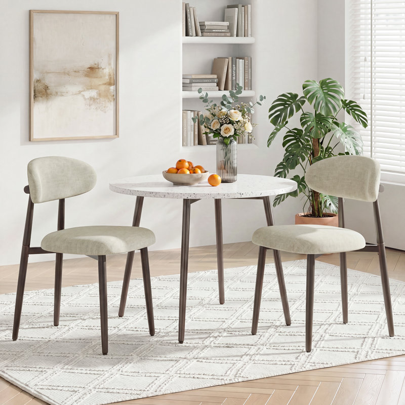 Upholstered Dining Chair, Fabric Camel