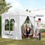 Tente escamotable 6,6 pi x 6,6 pi pour l'extérieur, jardin, patio, blanc