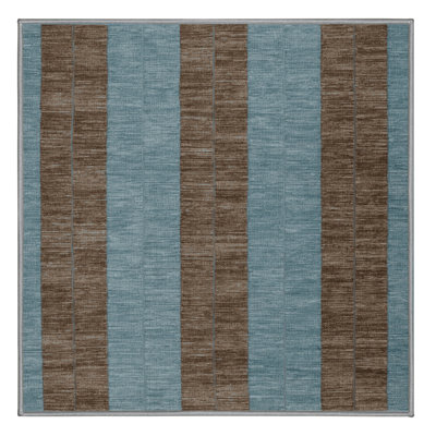 Tapis botanique brun lavable à la machine