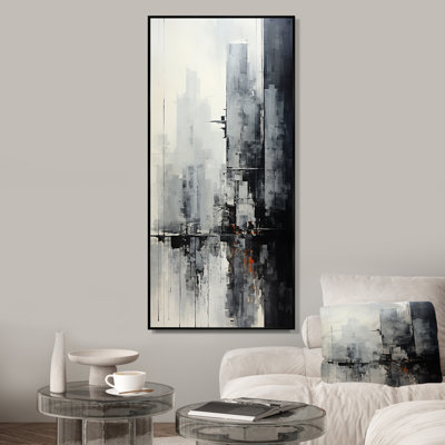 Grey skyline skyscrapers horizon III - Skyscrapers Canvas Wall Decor