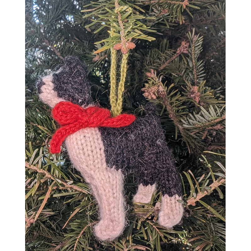 Arcadia Home Boston Terrier Hand-Knit Ornament