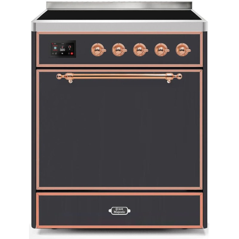 Cuisinière à induction 30 po ILVE Majestic II, Graphite mat / cuivre