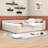 Upholstered Daybed with Built-in USB Ports and Two Storage Drawers-1190953288