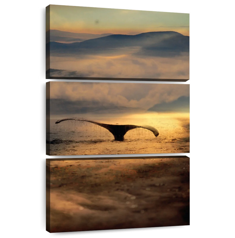 Brampt Alaska Whale Tail Dive, 65" H x 42" W