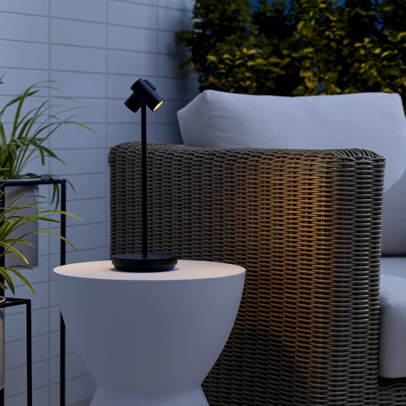 Doppia Accent Rechargeable Table Lamp, Black