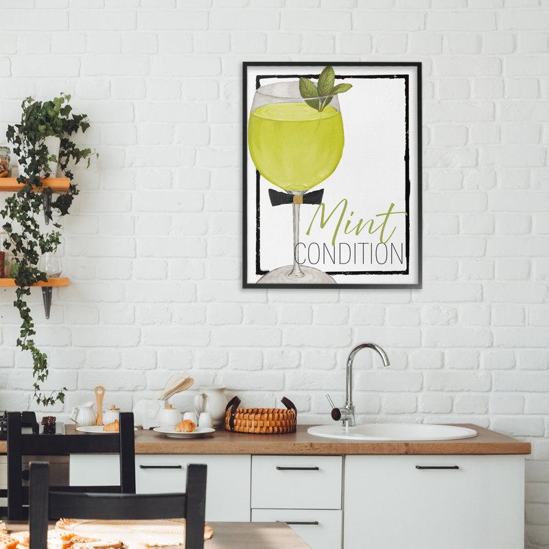 Giclée encadrée de cocktail à l'état neuf, design par Lorenzo Collective, H 20 po x l 16 po, Giclée encadrée noir minuit