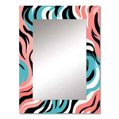 Canaseraga Exotic Camouflage Caprice - animal print  Decorative Mirror, Turquoise Wall Mirror, Printed Metal Art