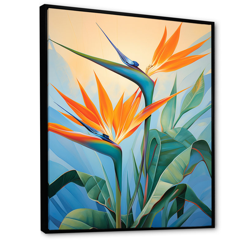 «Paradises Profile Flower», reproduction sur toile encadrée, H 20 po x l 12 po x P 1 po, Noir