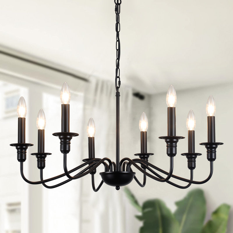 Harriette 8 - Light 23.62" Dimmable Candle Classic / Traditional Chandelier For Kitchen Island,Dining room,Living room,bedroom