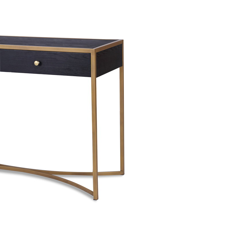 Rivoli 47'' W Console Table, Gold, Black