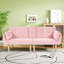 72" Foldable Pink Velvet Double Sofa, Space-Saving