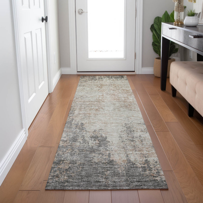 Tapis rectangulaire Aleighna avec envers antidérapant, Tapis de couloir 2 pi 3 po x 7 pi 6 po