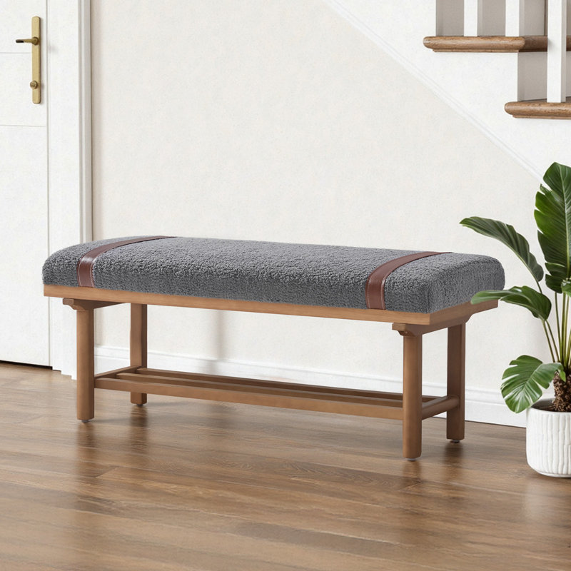 Teddy Upholstered Storage Bench, Dark Grey
