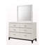 Mobilier de chambre à coucher contemporain en bois à finition blanche avec commode 6 tiroirs 1Pc-422100808