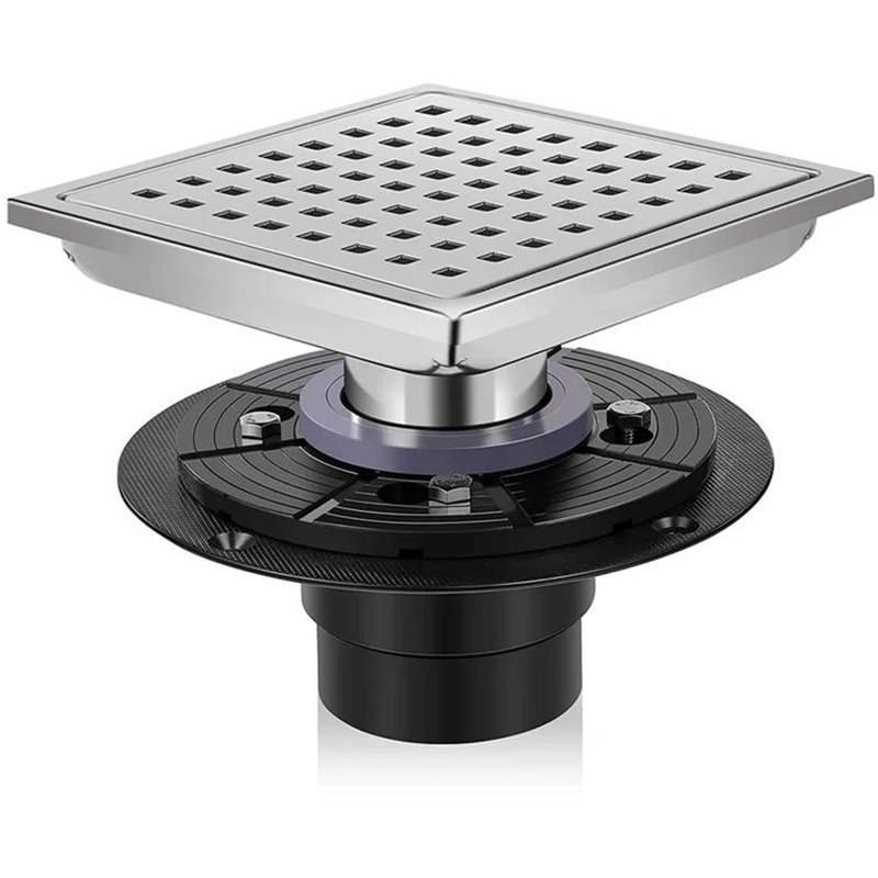 Drain de douche à grille, Nickel brossé