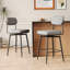 Ensemble de chaises de bar rotatives à 360 ° de 2 pièces avec coussins en cuir et supports en fer, convenant aux cuisines, aux restaurants et aux bureaux