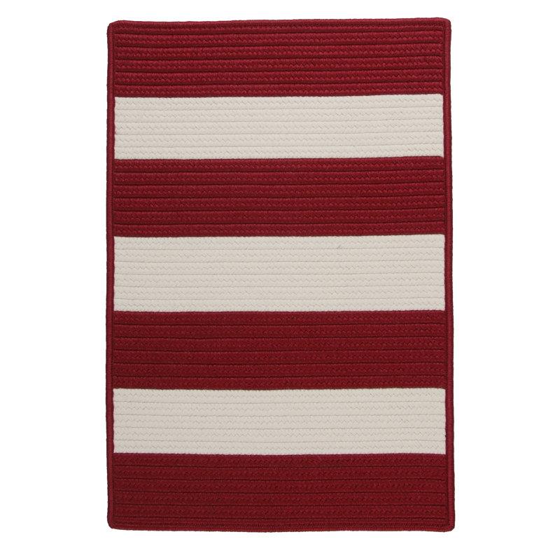 Tapis de porte intérieur / extérieur, L 40 po x L 60 po, Rouge / blanc cassé
