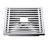 FINE FIXTURES Square Shower Floor Drain, 4 inch Slotted Grate Design, 10-Gauge 304 Stainless Steel, Center Outlet, Fast Drainage, Hair Strainer Included-126703045