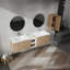 Meuble-lavabo mural avec lavabo et armoire latérale-883072574