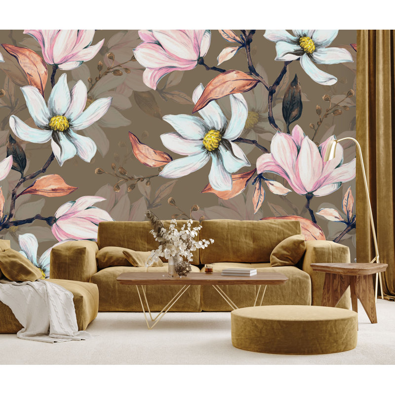 Floral Wall Mural, 100" W x 8.33" L