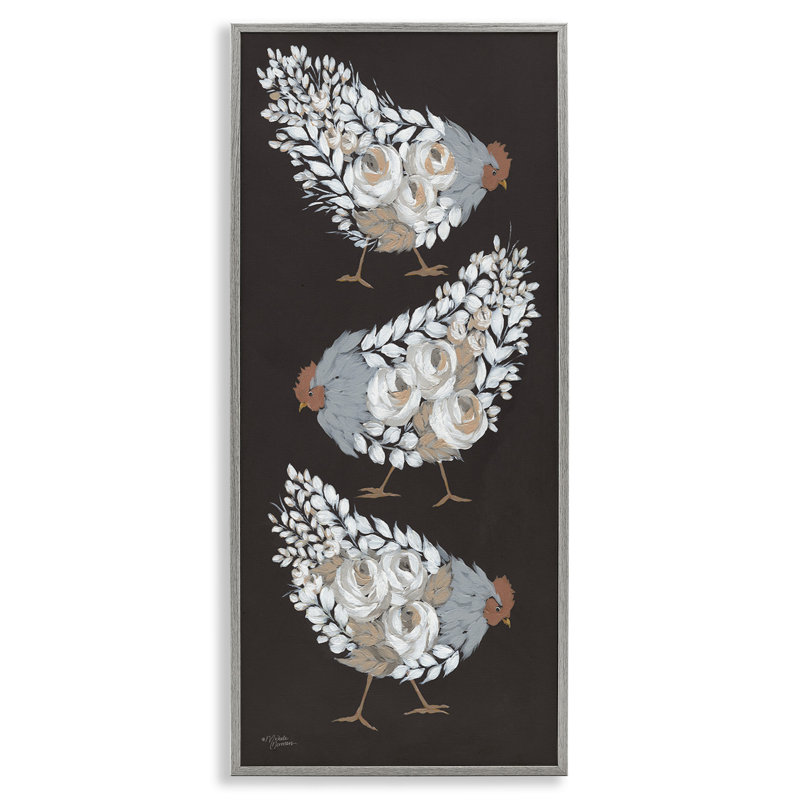 Poulet, poule, animal abstrait, H 30 po x l 13 po x P 1,5 po, Gris