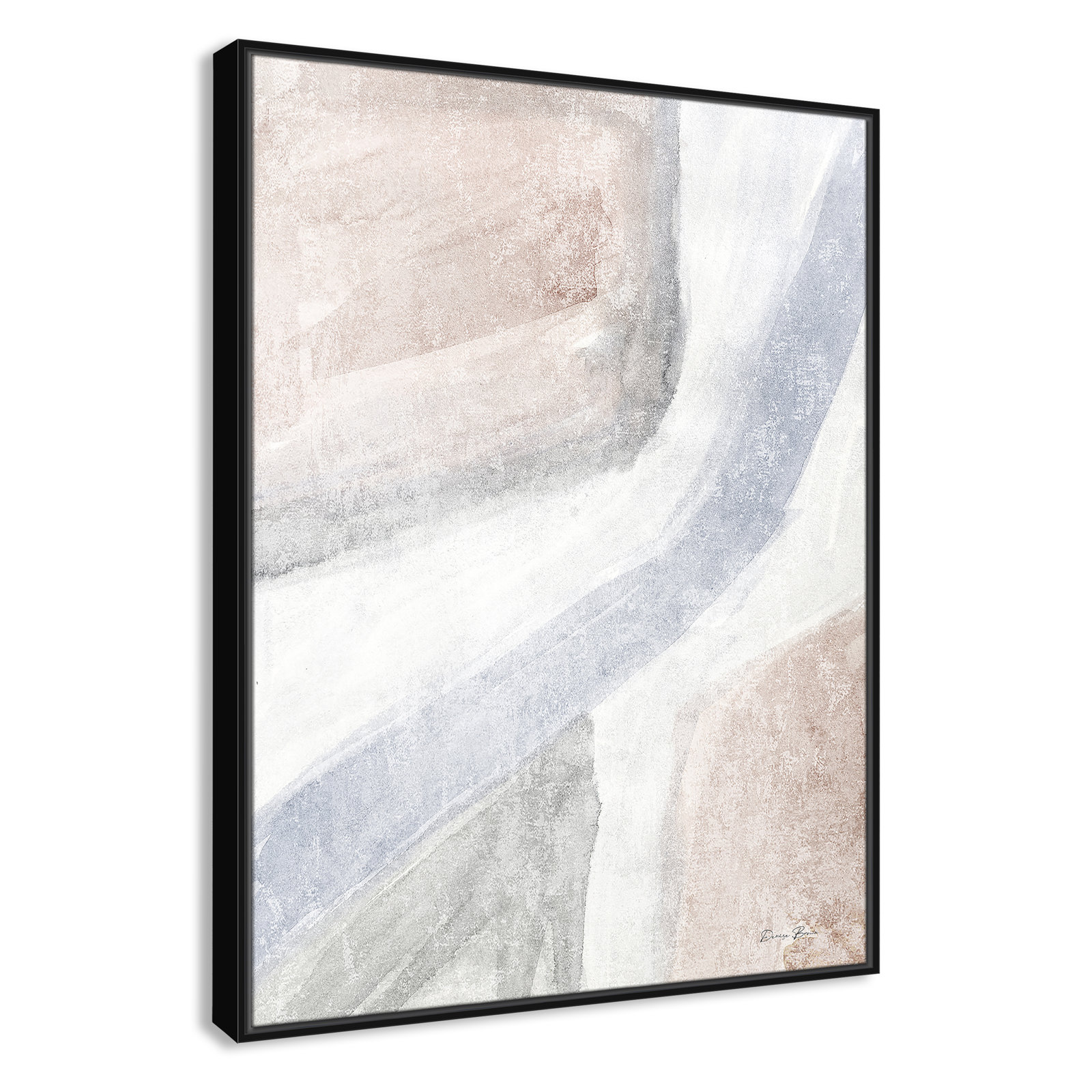 Helmsford "Soften 1" Painting, Black, 41.5" H x 31.5" W x 2" D