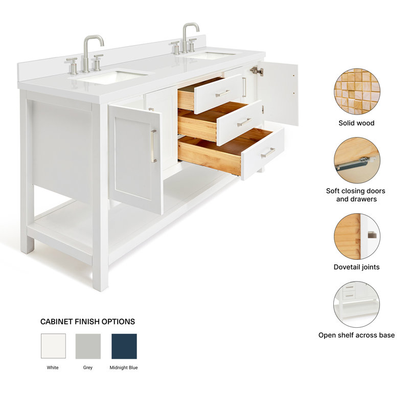 Magnolia Bath Vanity Oval Basin S073DWQ, Rectangular, White